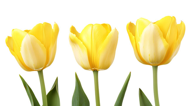 Yellow tulip isolated on white background