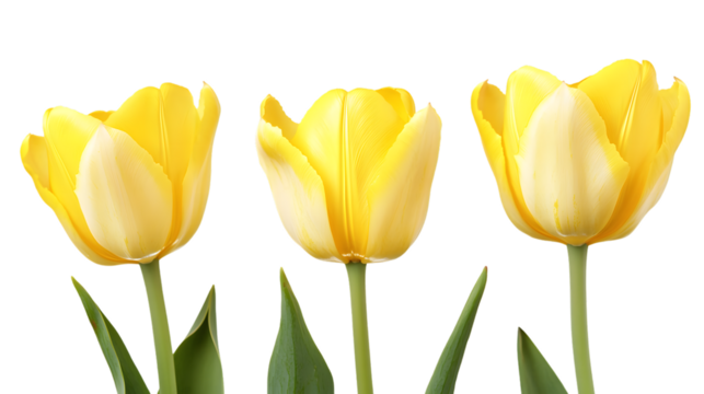 Yellow tulip isolated on white background