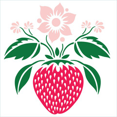 Strawberry stencil, Strawberry template, Strawberry vector, cut files, laser cut, Silhouette, Cricut, EPS