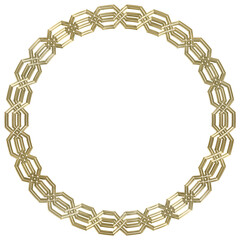 Decorative Round Circle Gold Pattern Border Frame