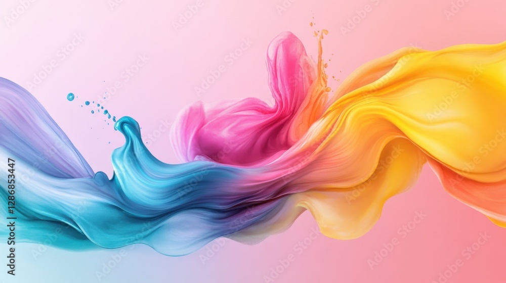 Poster dynamic color flow abstract art digital creation vibrant environment aesthetic viewpoint visual harm