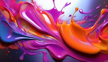 Obraz premium Liquid acrylic and chrome colorful background