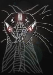 King cobra in the red eyes