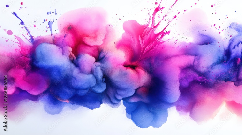 Aufkleber vibrant color explosion abstract art digital creation studio environment aerial view creative expres