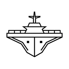 Hand Drawn Aircraft Carrier Line Art Vector
