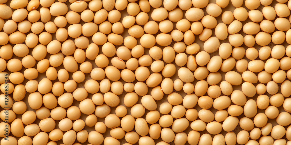 Poster soybean texture: a dense array of tan soybeans creates a uniform, organic pattern. ideal for agricul