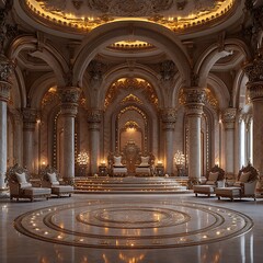 Obraz premium Lavish palace with ornate ceiling decor high resolution picture