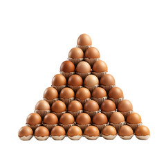 Group of eggs isolated on transparent background