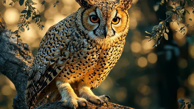 Unique hybrid creature combining traits of an owl and leopard showcases its stunning beauty in the wild
