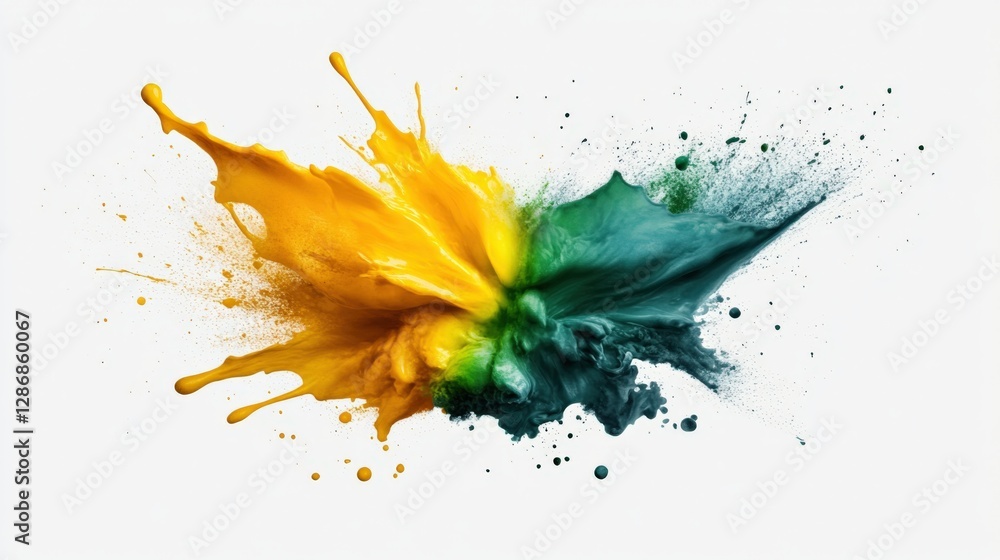 Poster dynamic splash of colorful paint abstract art studio digital artwork creative environment close-up v