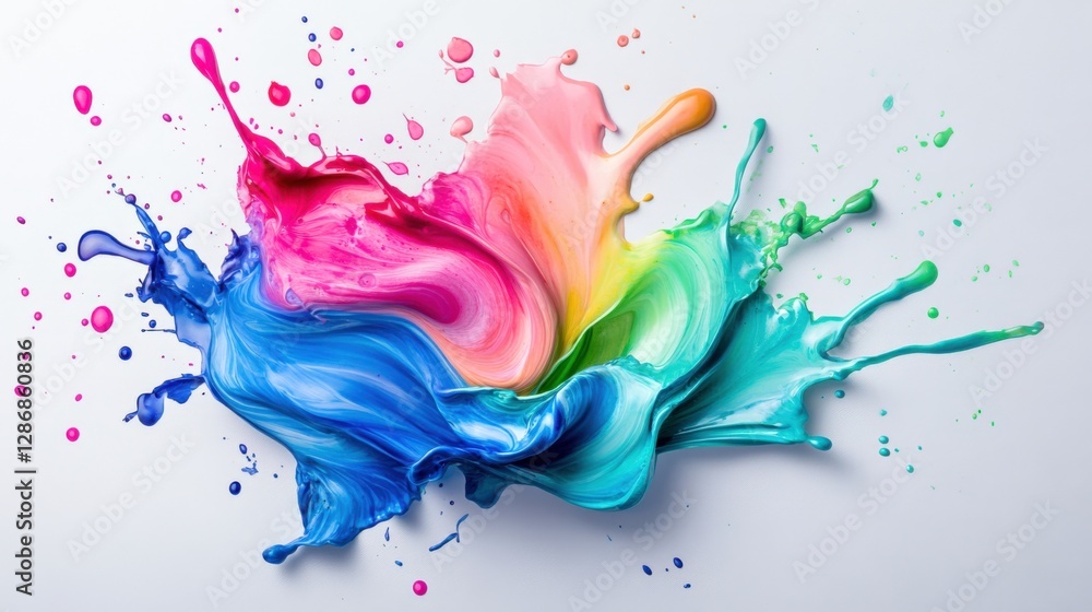 Poster vibrant color splash art studio setting digital artwork creative environment close-up view abstract 