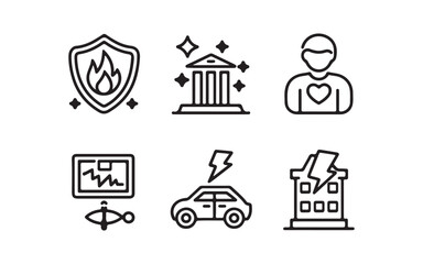 vector illustration of a set of icons for web