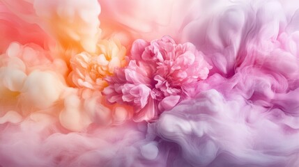 Fototapeta premium Vibrant floral cloud abstract art digital creation colorful environment artistic interpretation ethereal viewpoint
