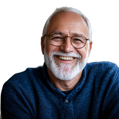 Sappy senior man isolated on transparent background