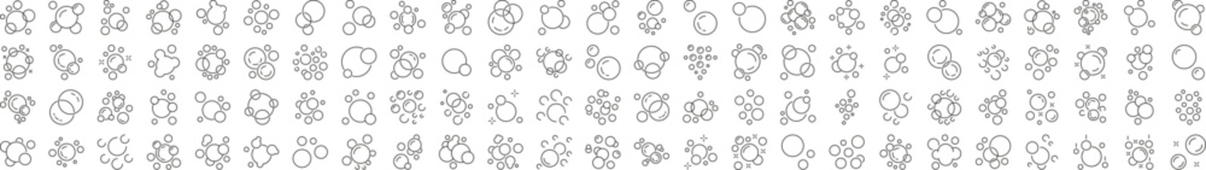 Foam Bundle of Related Line Icons. Foam Outline Signs for Graphic and Web Design, Apps, Adverts, Various Cards