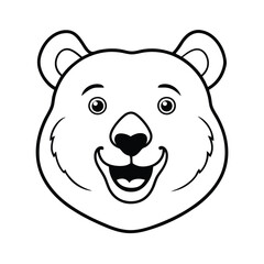 smile bear head vector