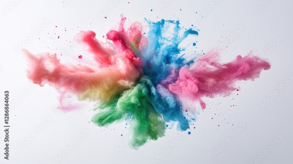 Aufkleber vibrant color explosion studio setting digital art abstract close-up view creative expression