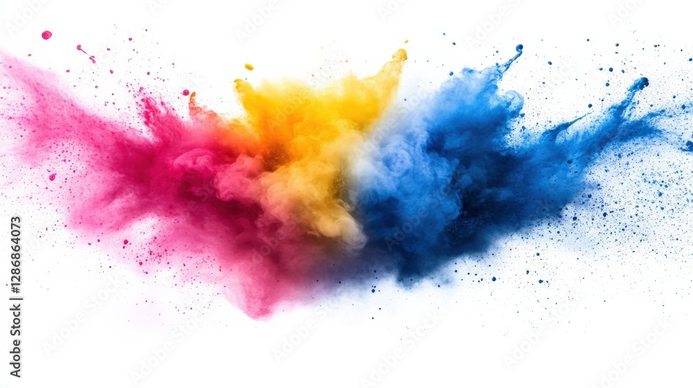 Aufkleber vibrant color explosion abstract art digital creation studio environment aerial view creative concep