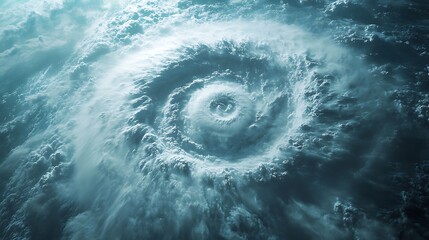 Gigantic hurricane eye captured from space in high detail high resolution photo