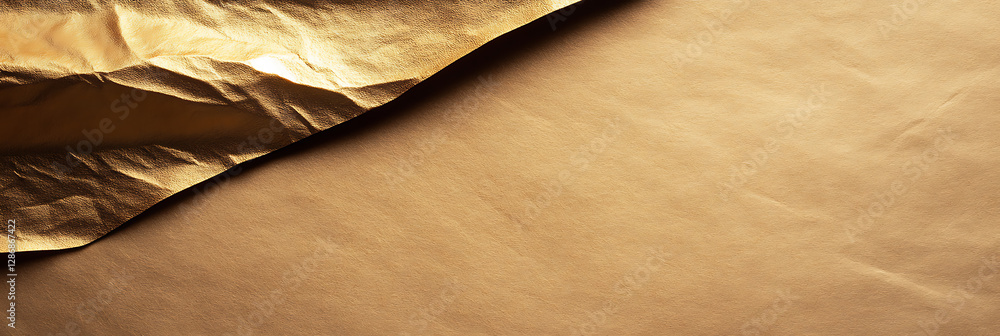 Poster golden abstract texture: metallic shine and smooth surface interplay, creating a luxurious visual ha