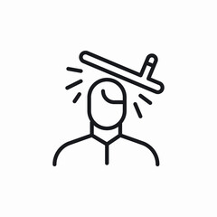 object head drop icon sign vector