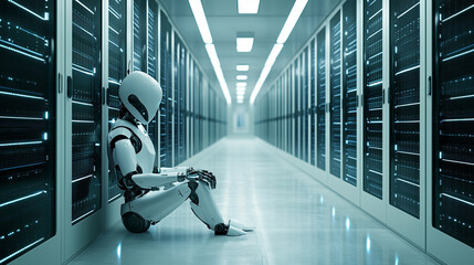 Android robot sitting