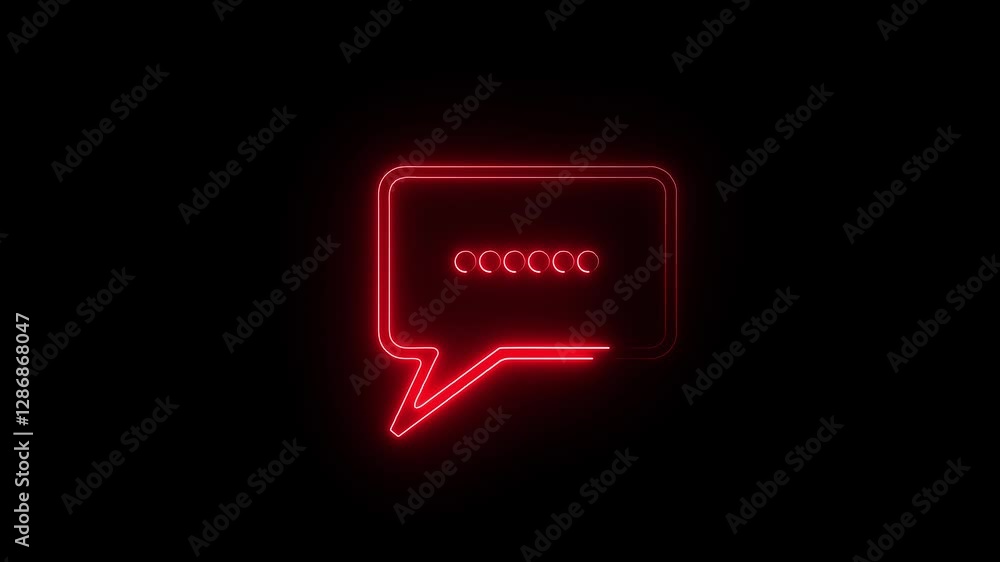 Aufkleber messages chat bubble speech typing dialogue copy space icon animation loop with alpha channel.