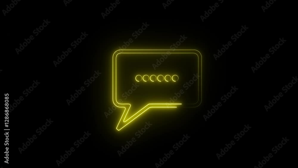 Poster messages chat bubble speech typing dialogue copy space icon animation loop with alpha channel.