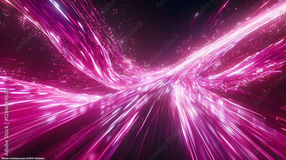 Aufkleber purple abstract background with light streaks and artistic visualization elements for creative desig