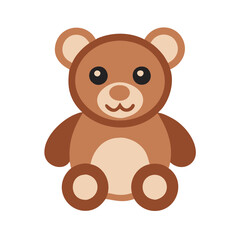 Fototapeta premium Cartoon teddy bear sitting on white background