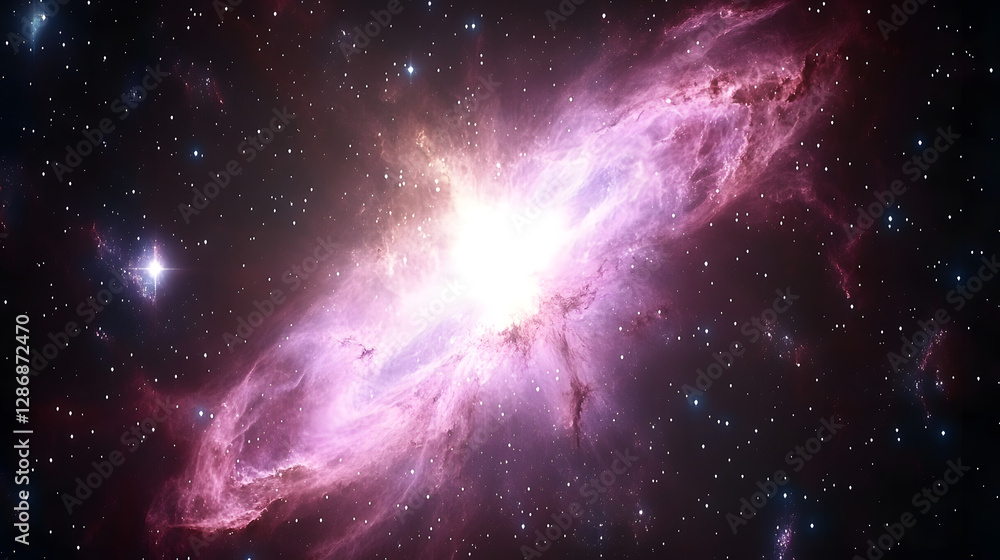 Poster orion nebula cosmic representation with a unique abstract design and colorful background