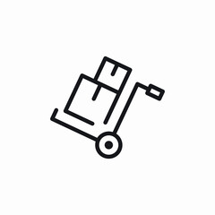 box carry trolley icon sign vector