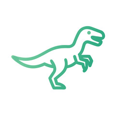 Obraz premium Outline dinosaur illustration in green color