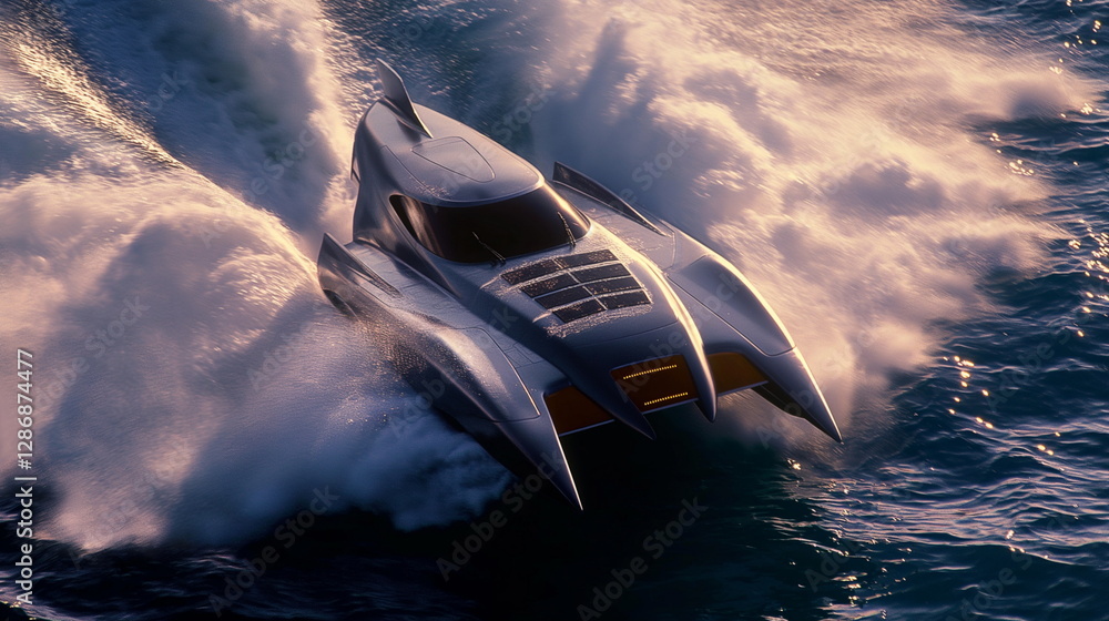 Poster a high-speed catamaran with a futuristic design sp_004