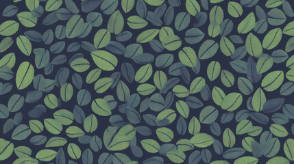 vibrant pattern of green and blue leaves is set against dark background, creating high contrast and dynamic foliage design. intricate details of leaves add texture and depth
