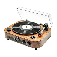 Fototapeta premium A Stylish Modern Record Player with Wireless Connect Isolated on Transparent Background