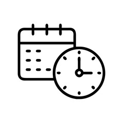 Obraz premium Calendar and clock icon illustrating time management