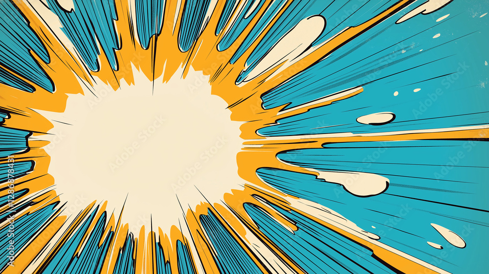 Aufkleber retro comic book speed lines radiating outward creating dynamic action background
