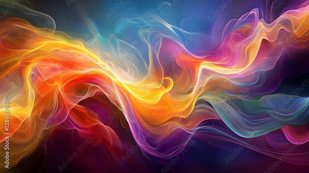 Poster abstract art wallpaper featuring a colorful design with dynamic shapes and patterns for modern inter
