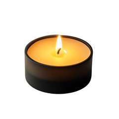 Lit Candle Flame Isolated on Transparent Background