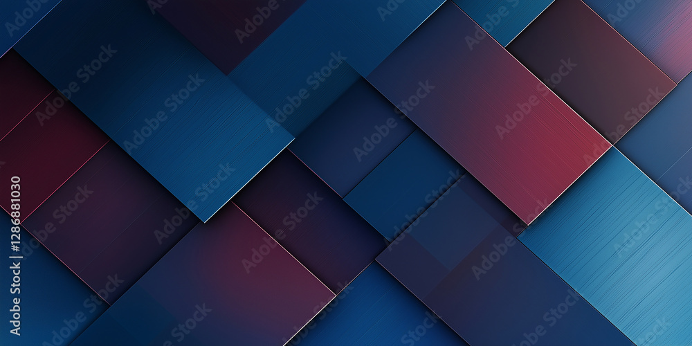 Poster abstract background showing interlocking blue and purple squares with gradient colors