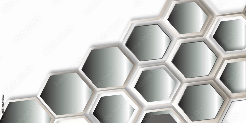 Poster abstract modern geometric line effect bright colorful gradient hexagon style futuristic concept tech