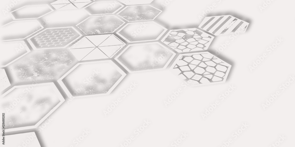 Poster abstract modern geometric line effect bright colorful gradient hexagon style futuristic concept tech
