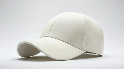 Blank white baseball cap on plain background