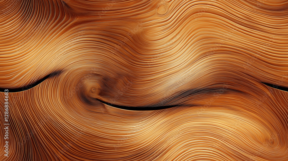 Aufkleber warm wood grain forming concentric wavy pattern background