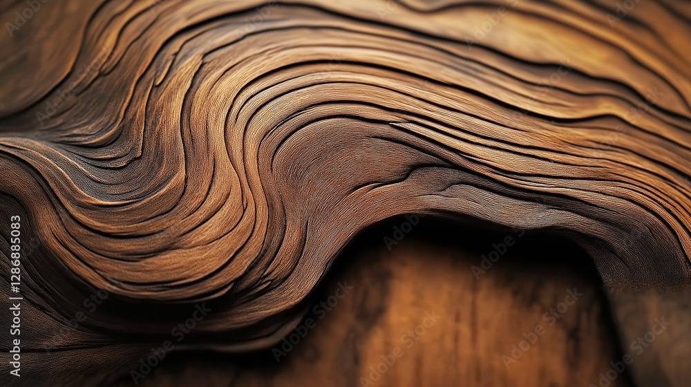 Aufkleber Close up of wooden grain creating abstract patterns with warm brown tones