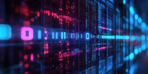 Abstract Digital Data Stream Flowing Through Cyberspace