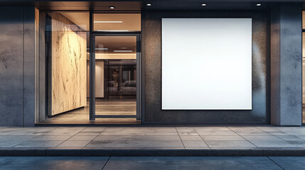 Blank storefront signage mockup, isolated with a clear design template--ideal for logo presentations on metal, plastic, or vinyl surfaces for caf&Atilde;&copy;s, restaurants, or bars