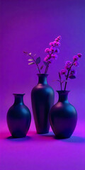 vase with purple flowers