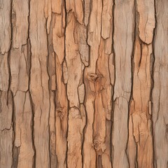 Fototapeta premium Natural bark texture featuring a mix of light and dark wood tones with prominent vertical grooves and ridges.